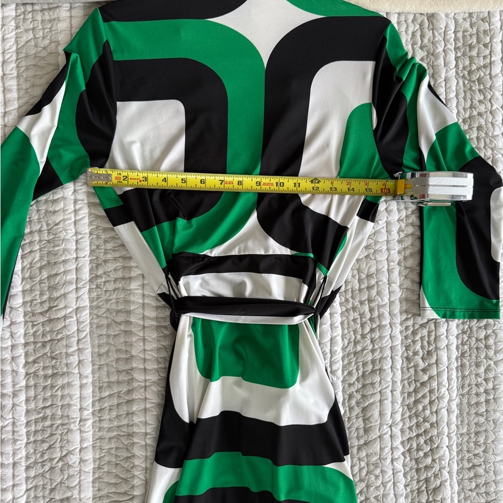 INC International Concepts Green and Black Patterned Dress, Size Medium - Picture 3 of 6